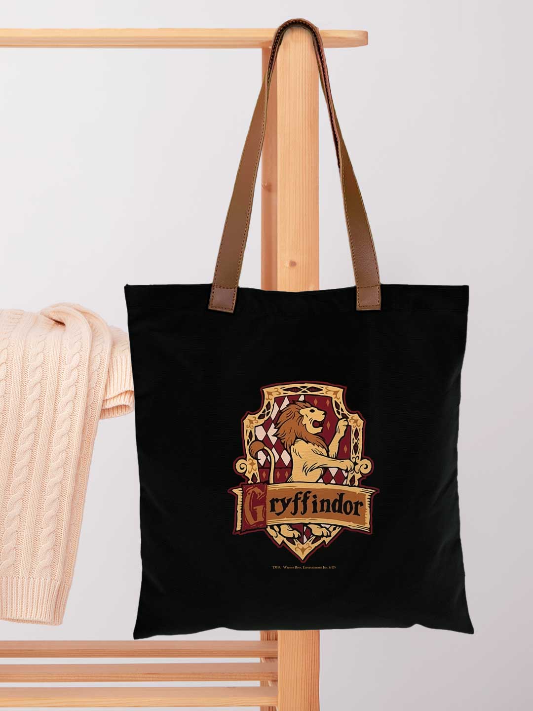 Crest Gryffindor Casual Tote Bag - Polycotton - Black