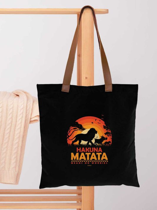 Hakuna Matata Casual Tote Bag - Polycotton - Black