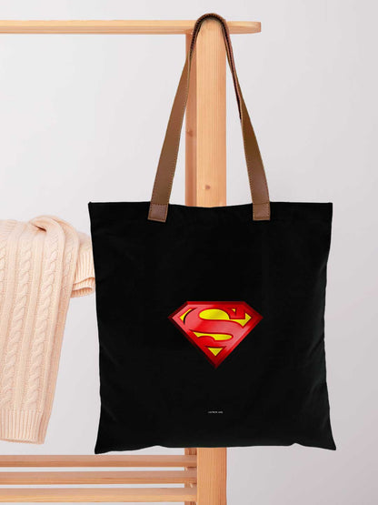 Logo Superman Casual Tote Bag - Polycotton - Black