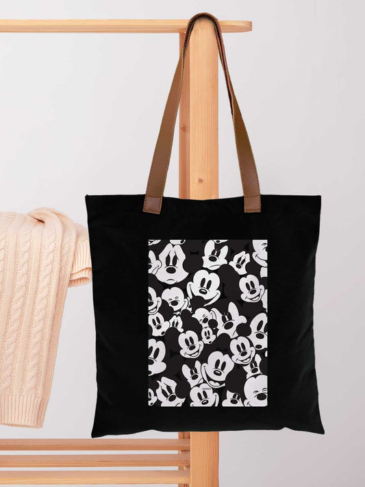 Mickey Smileys Casual Tote Bag - Polycotton - Black