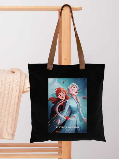 Snow Queen Casual Tote Bag - Polycotton - Black