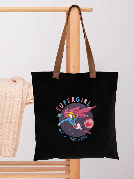 Supergirl Casual Tote Bag - Polycotton - Black