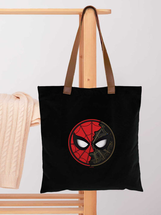 Two Face Spidey Casual Tote Bag - Polycotton - Black