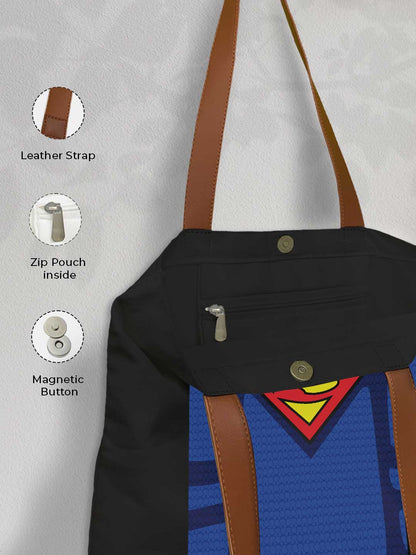 Suit up Superman Casual Tote Bag - Polycotton - Black