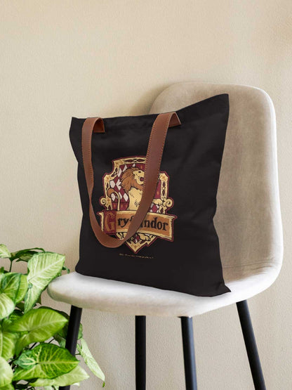 Crest Gryffindor Casual Tote Bag - Polycotton - Black