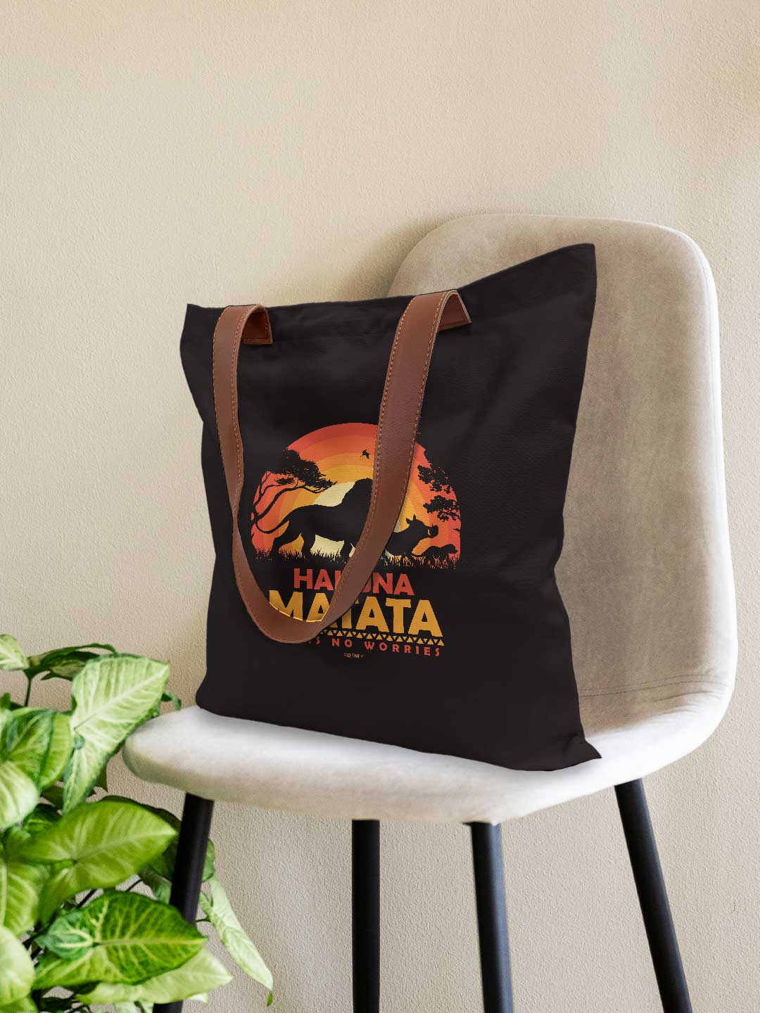 Hakuna Matata Casual Tote Bag - Polycotton - Black