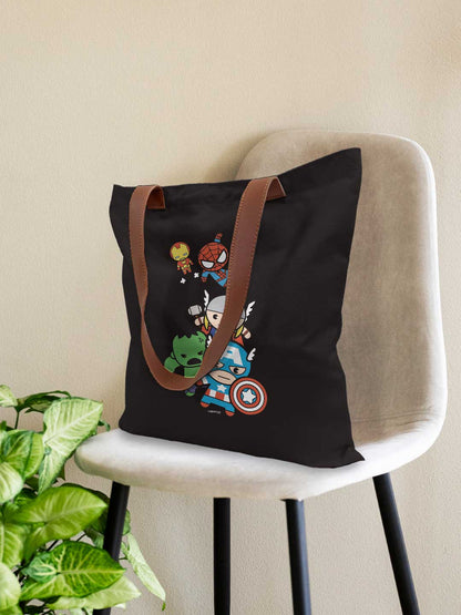 Kawaii Art Marvel Comics Casual Tote Bag - Polycotton - Black