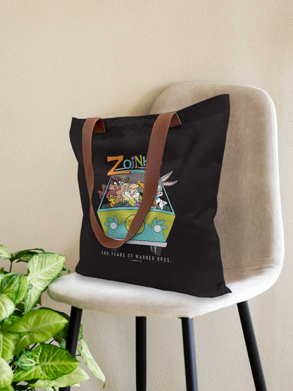 Looney Zoinks Casual Tote Bag - Polycotton - Black