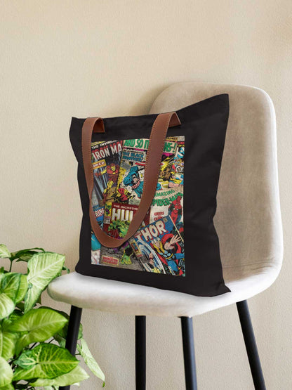 Marvel Comics Collection Casual Tote Bag - Polycotton - Black