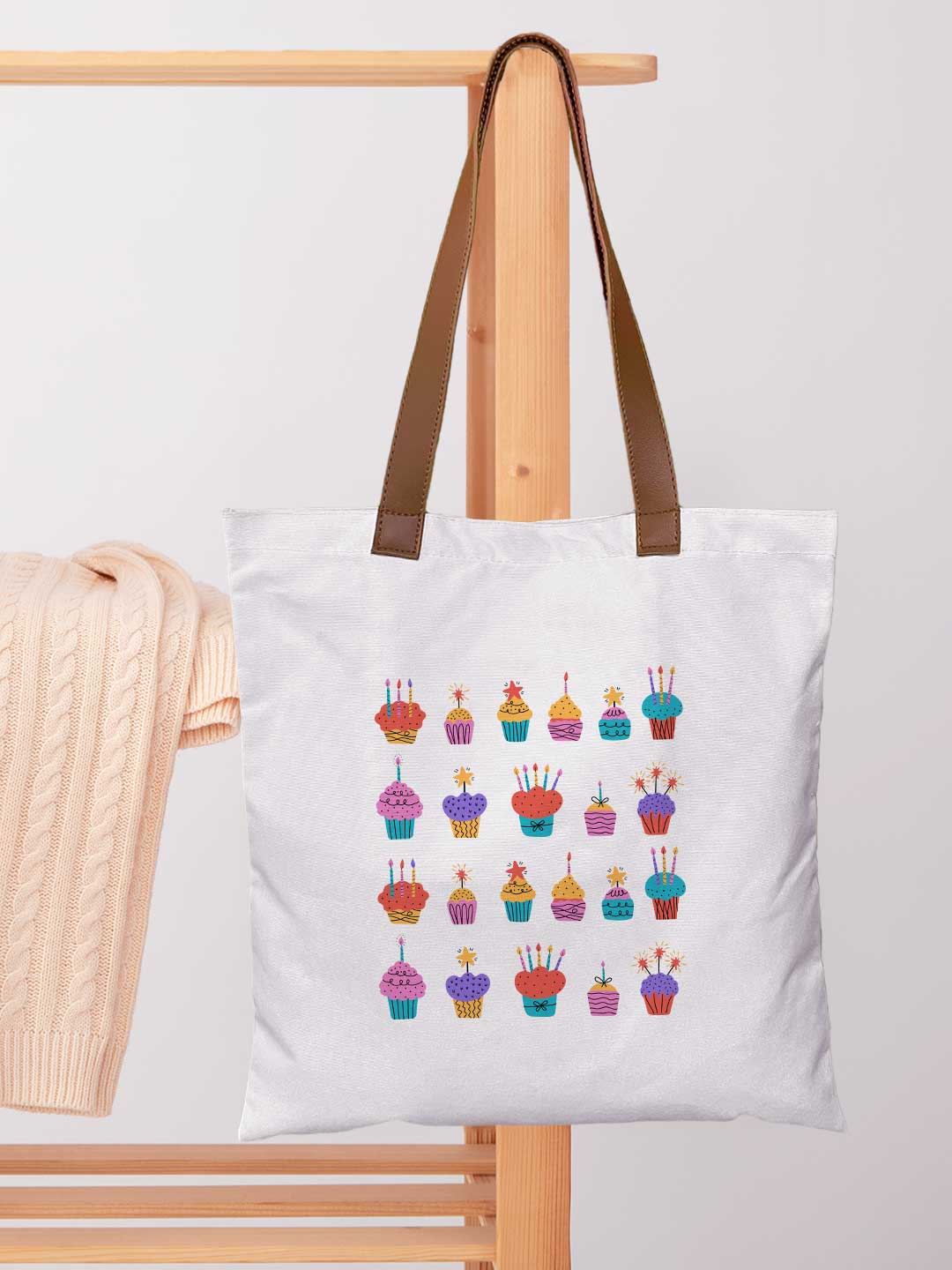 Bday Cupcakes - Casual Tote Bag Canvas Off White