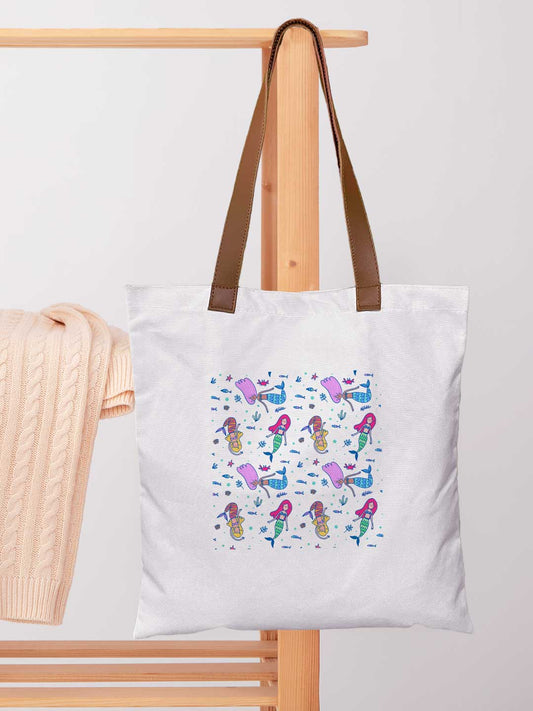 Mermaids - Casual Tote Bag Canvas Off White