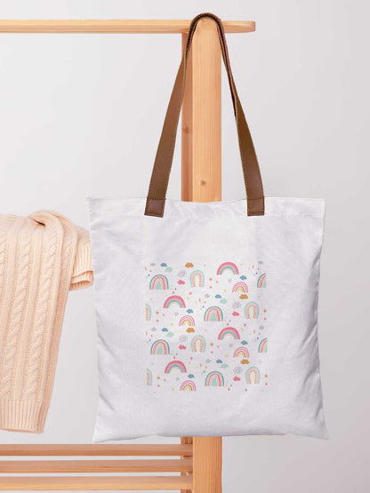 Sky Critters Pattern - Casual Tote Bag Canvas Off White