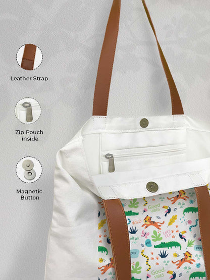 Tropical Paradise - Casual Tote Bag Canvas Off White