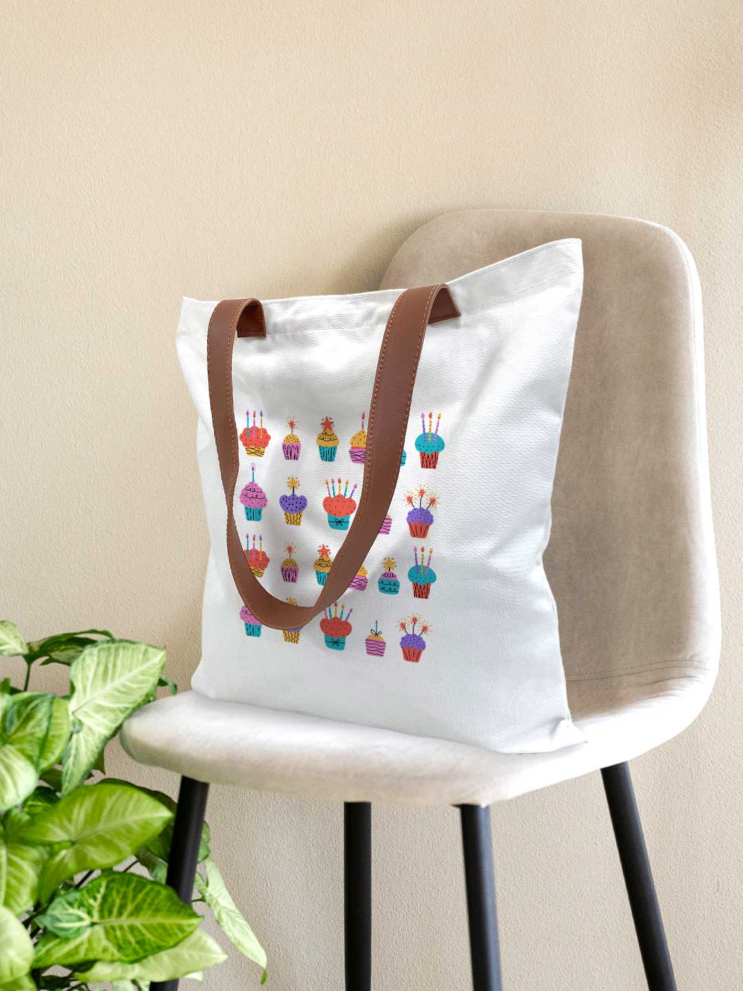 Bday Cupcakes - Casual Tote Bag Canvas Off White