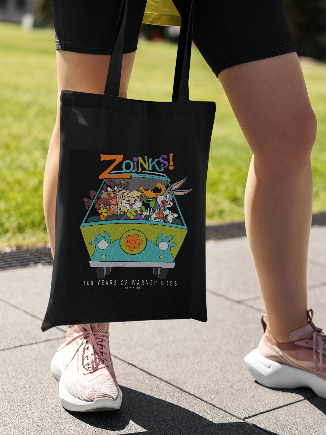 Looney Zoinks Casual Tote Bag - Polycotton - Black
