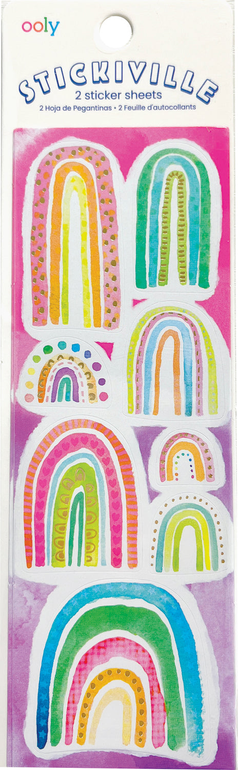 Stickiville Stickers: Watercolor Rainbows - Skinny (2 Sheets)