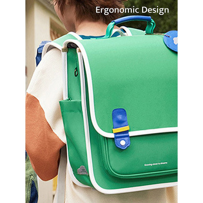 Little Surprise Box Jade Green Rectangle style Backpack for Kids, Medium