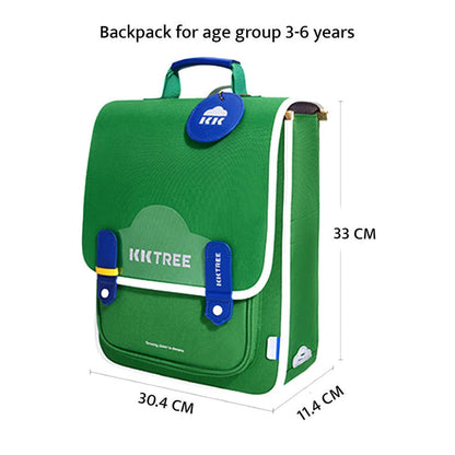 Little Surprise Box Jade Green Rectangle style Backpack for Kids, Medium