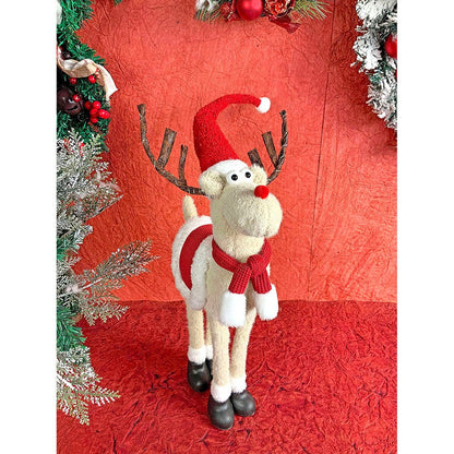 LED Light Horns 26 inches Standing Rudolf Christmas Plush Table Décor