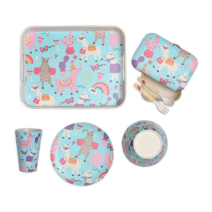 Little Surprise Box Magical Unicorn Theme 7 pcs Eco friendly Bamboo Fibre Meal set for Kids