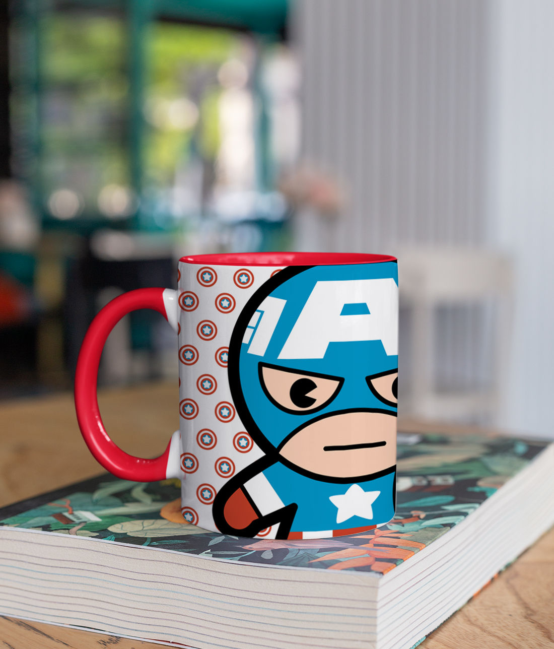 Captain Comic Kawaii - Coffee Mugs Red