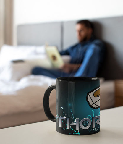 Thunderous Thor Kawaii - Coffee Mugs Black