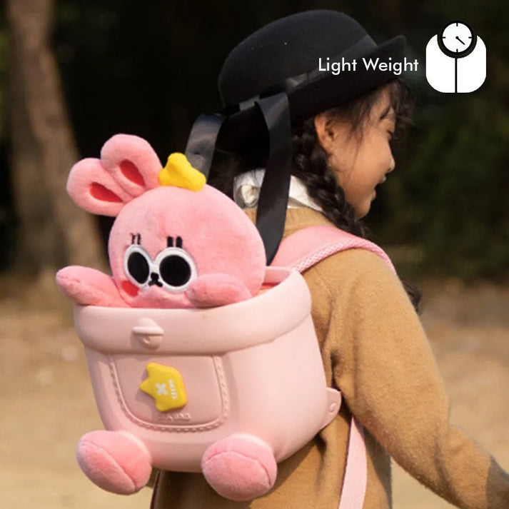 Little Surprise Box Pink Bunny SoftToy Backpack for Toddlers & Kids