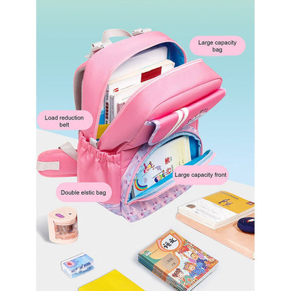 Little Surprise Box Pink Rainbow Splash Ergonomic School Backpack for Kids