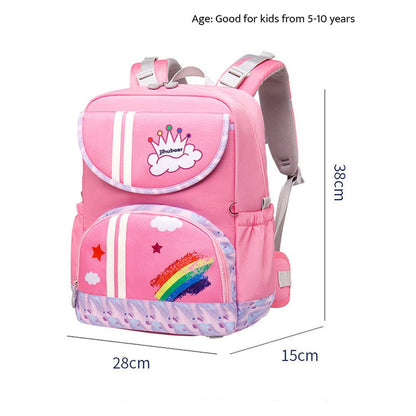 Little Surprise Box Pink Rainbow Splash Ergonomic School Backpack for Kids