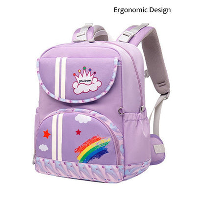 Little Surprise Box Purple Rainbow Splash Ergonomic School Backpack for Kids