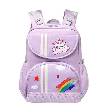 Little Surprise Box Purple Rainbow Splash Ergonomic School Backpack for Kids