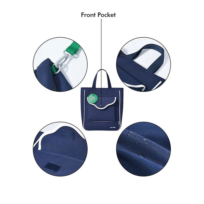 Little Surprise Box Stylish Casual Navy Blue Tote Bag with Adjustable Strap