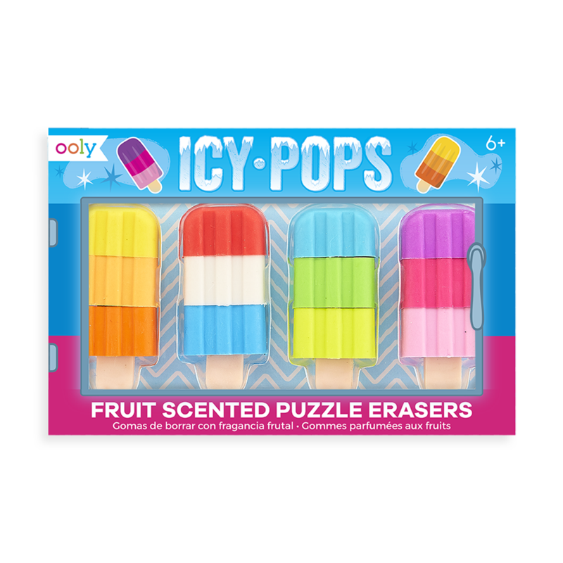 Icy Pops Scented Puzzle Erasers - Set of 4