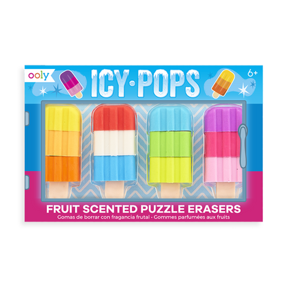 Icy Pops Scented Puzzle Erasers - Set of 4