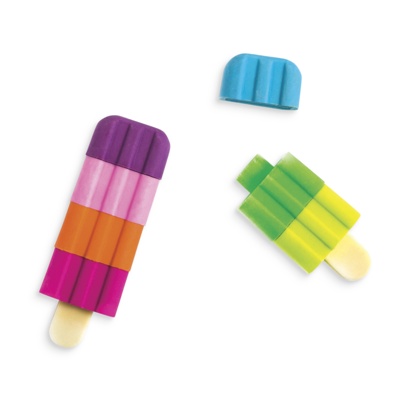 Icy Pops Scented Puzzle Erasers - Set of 4