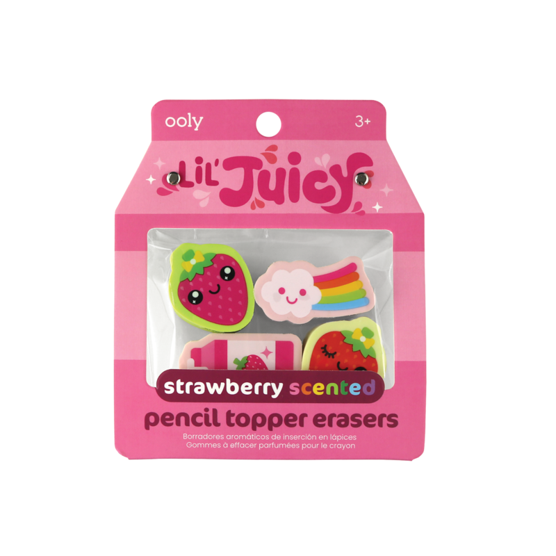 Lil Juicy Scented Pencil Topper Erasers - Strawberry