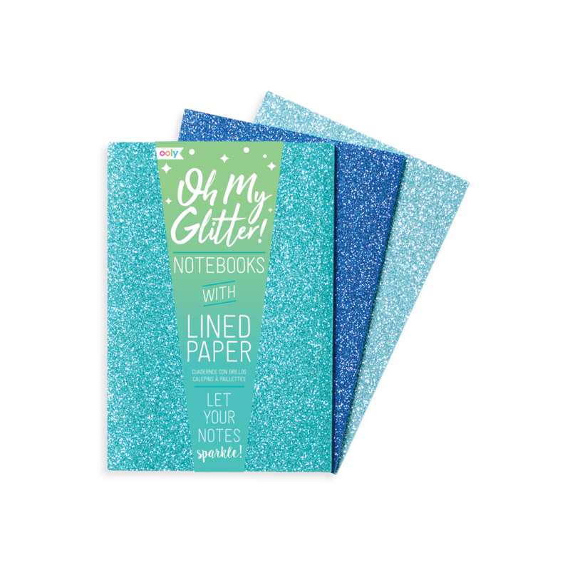 Oh My Glitter! Notebooks - Set of 3 - Aquamarine & Sapphire