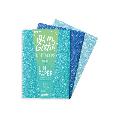 Oh My Glitter! Notebooks - Set of 3 - Aquamarine & Sapphire