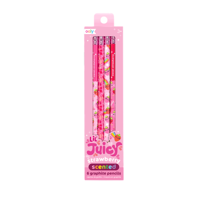 Lil Juicy Scented Graphite Pencils - Set of 6 - Strawberry