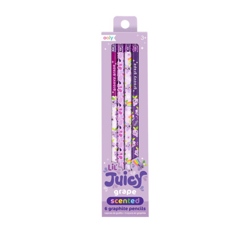 Lil Juicy Scented Graphite Pencils - Grape - Set of 6