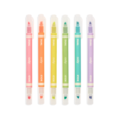 Dual Liner Double Ended Neon Highlighters - Set of 6