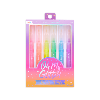 Oh My Glitter! Liquid Neon Highlighters - Set of 6