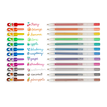 Yummy Yummy Scented Colored Glitter Gel Pens - Set of 12