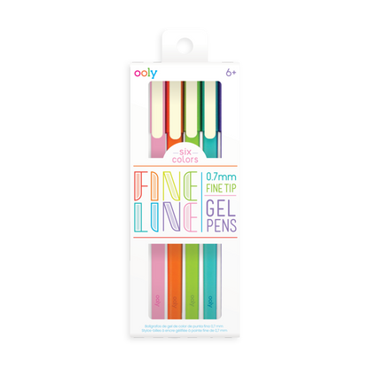 Fine Line Colored Gel Pens - Set of 6