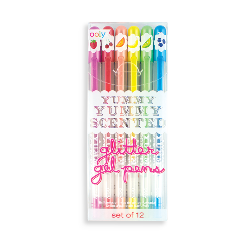 Yummy Yummy Scented Colored Glitter Gel Pens - Set of 12