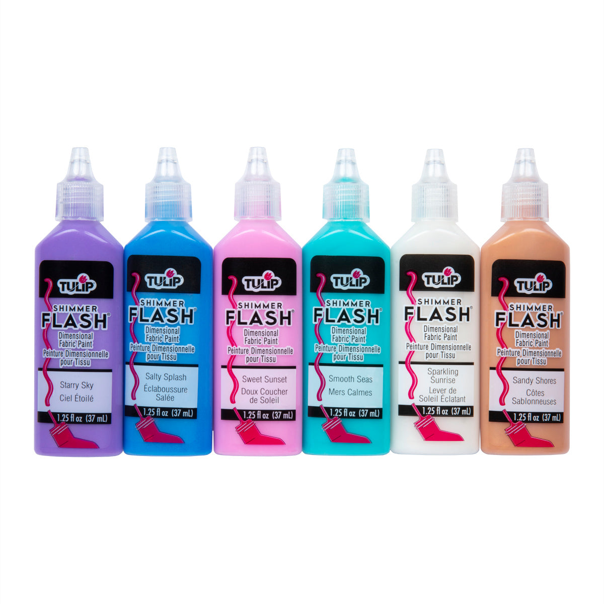 Shimmer Flash Dimensional Fabric Paint - 6 Pack