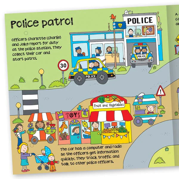 Convertible Police Car | Sit-in Car & Adventure Story Book & Play Mat for 3-6 years