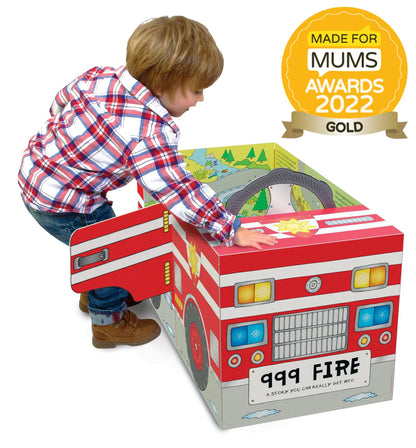 Convertible Fire Engine | Sit-in Vehicle & Story Book & Playmat for 3–6 Years