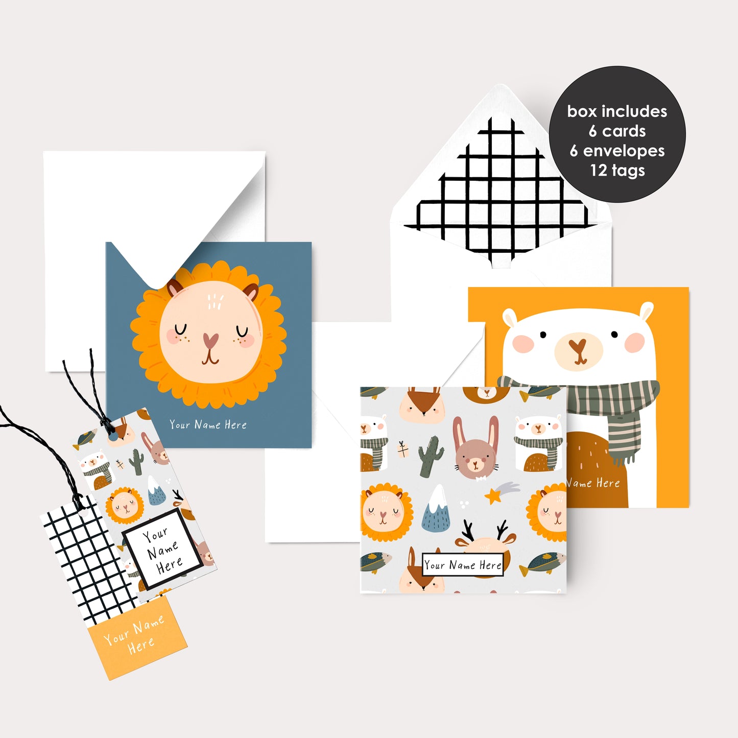 Personalised Gift Cards & Tags - Animal