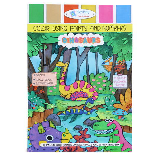 PepPlay Dinosaurs Coloring Book - Color Using Paint & Numbers